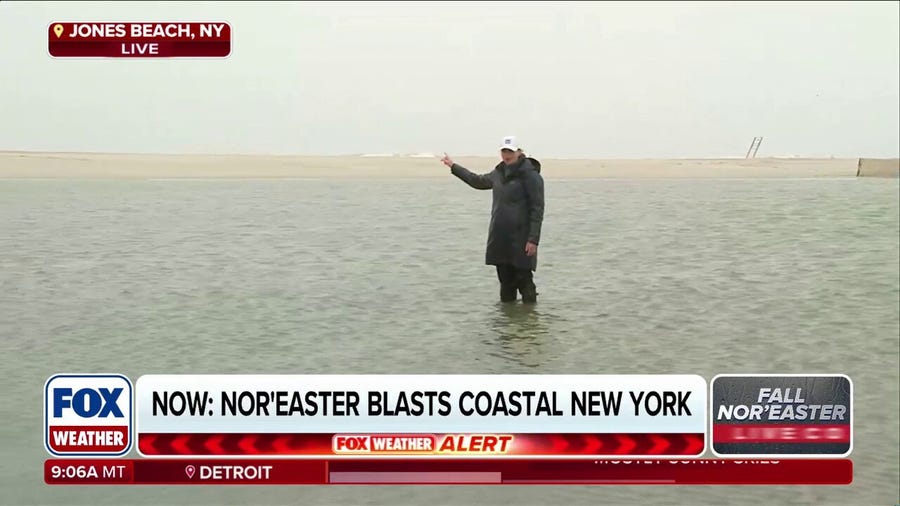 Nor'easter inundates south shore of New York's Long Island 