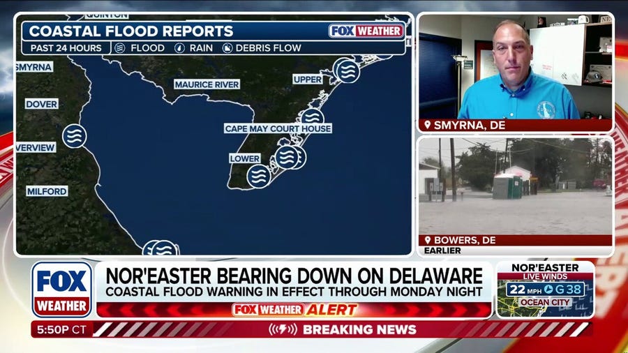 Nor'easter continues to lash parts of Delaware