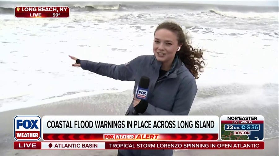 Coastal flood warnings are in place across Long Island, New York