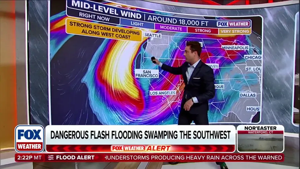 FOX Weather Meteorologist Adam Klotz outlines the forecast for Los Angeles on Tuesday, when storms could pack a punch.