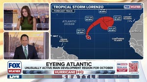 Tropical Storm Lorenzo will loop around open waters of the Atlantic