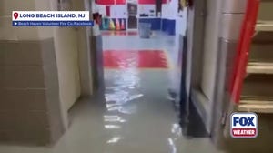 Watch: Fire station floods as nor'easter pounds New Jersey