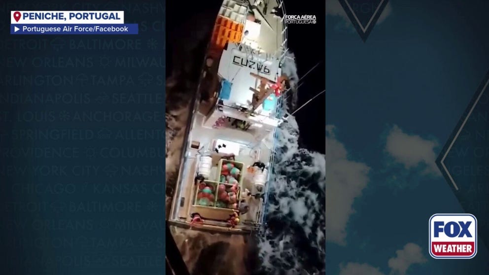A dramatic video shared by the Portuguese Air Force shows the rescue of a family that was left stranded in the Atlantic after a group of orcas destroyed their sailboat earlier this week.