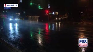 Heavy rain during morning commute as potent storm system triggers evacuation warnings in Malibu
