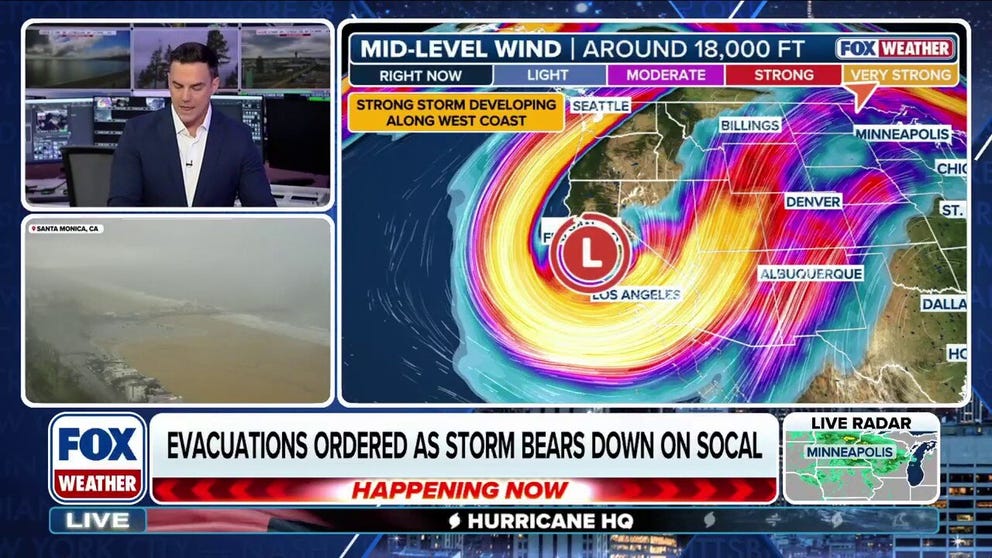 Areas in Southern California impacted by recent wildfires are at risk for dangerous flooding and mudslides in wildfire burn scars. Higher elevations will also get snow. 