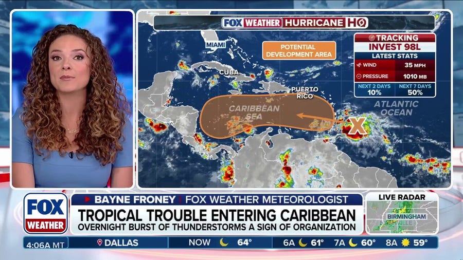 Development odds increase for Invest 98L in Atlantic