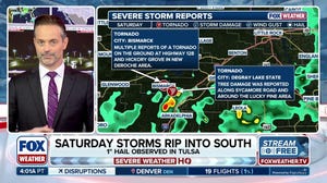 Tornadoes, large hail reported as severe weather sweeps across South