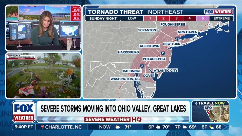 FOX Weather Meteorologist Jane Minar breaks down the forecast for the Northeast as storms march east after producing severe weather in the Central U.S. Sunday night's threats include potential flash flooding and strong winds as these storms race off the coast. 