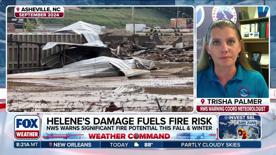 Damage from Hurricane Helene poses significant fire risk in Southeast