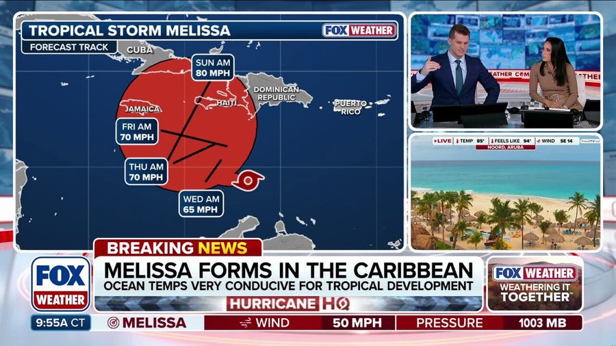 Tropical Storm Melissa forms in Caribbean 