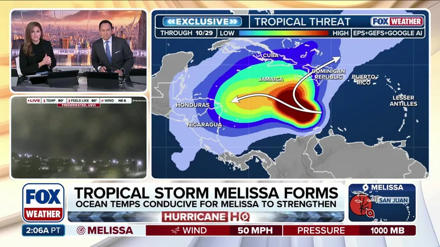 Tropical Storm Melissa to bring flooding rain to Hispaniola, Jamaica