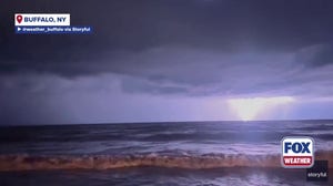 Lightning dazzles over Lake Erie, part of long-duration lake-effect rain