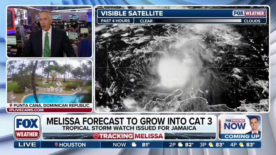 Tropical Storm Melissa forecast to become Category 3 hurricane