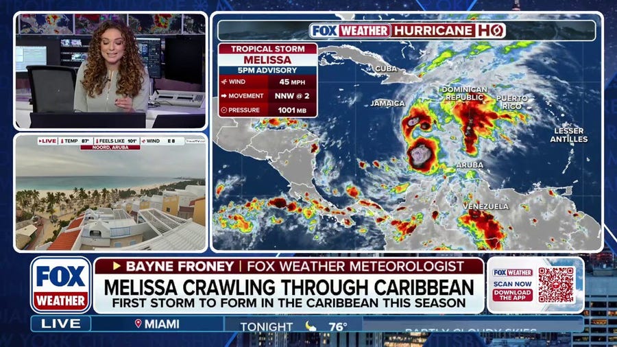Tropical Storm Melissa still on slow crawl through Caribbean 