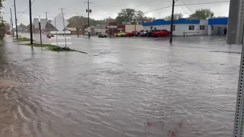 Heavy lake-effect rainfall inundated roads in parts of northwest Pennsylvania on Thursday, Oct. 23.