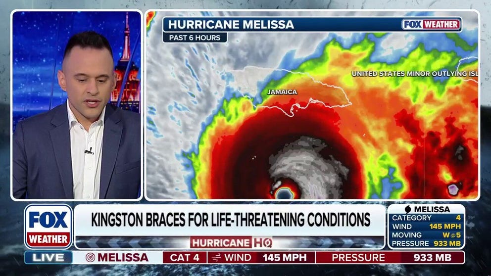 FOX Weather Meteorologist Ari Sarsalari provides the latest on Hurricane Melissa. The National Hurricane Center said the storm has resumed intensifying. Officials warn the time for preparations on the island is over with catastrophic impacts forecast to arrive beginning Sunday night and lasting through Tuesday. 