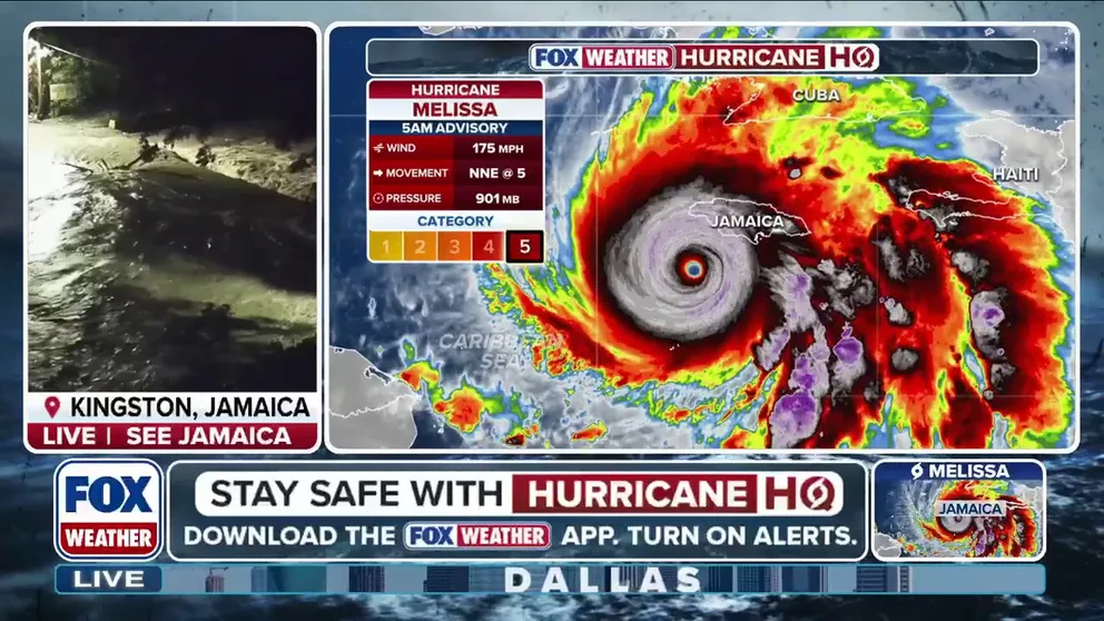 Hurricane Melissa is bearing down on Jamaica as a powerful Category 5 hurricane, and landfall is expected later Tuesday morning. FOX Weather Meteorologist Craig Herrera breaks down the latest advisory on Oct. 28, 2025.