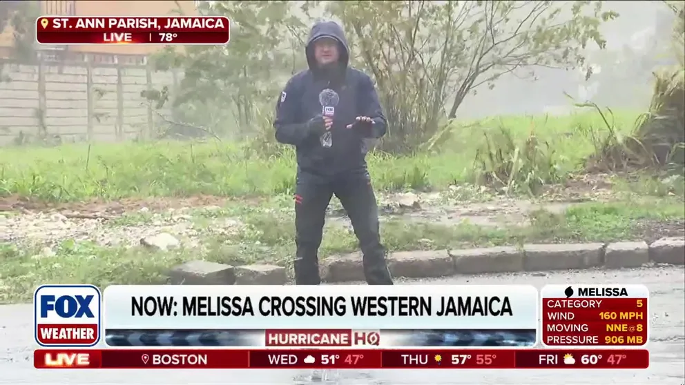 Hurricane Melissa is on a destructive path across Jamaica, causing catastrophic winds and life-threatening flash flooding. FOX Weather's Robert Ray is live on the ground. 