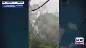 Powerful winds from Hurricane Melissa blast Mandeville, Jamaica