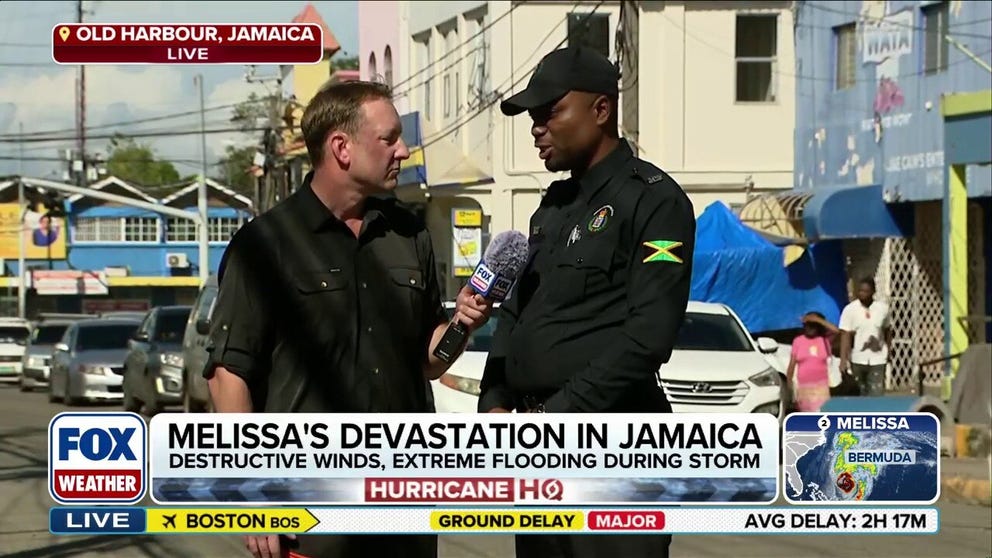 Many people of Jamaica have no access to power or water after Hurricane Melissa devastated their island nation. FOX Weather Correspondent Robert Ray reports from Old Harbour, where he speaks with a police officer about the devastation.