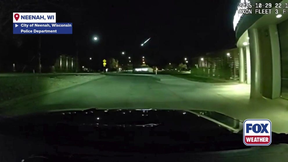 Dash camera video from Wednesday night in Neenah, Wisconsin showed a meteor flashing across the night sky.