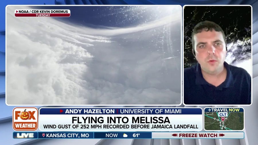 Scientist recalls harrowing flights into the monstrous Category 5 Hurricane Melissa