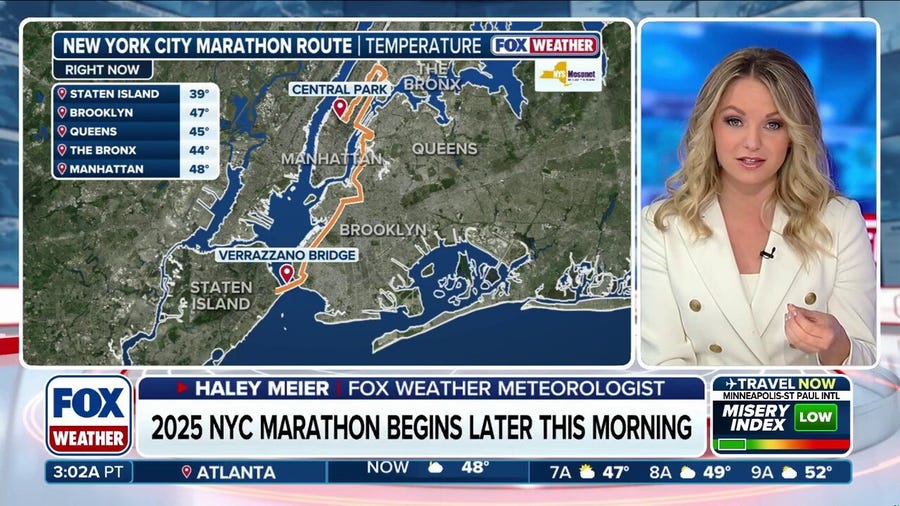 2025 New York City Marathon forecast to include comfortable temperatures, plenty of sunshine