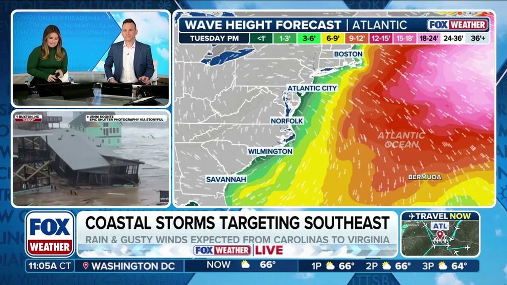 A coastal storm expected to emerge off the U.S. East Coast is forecast to bring some gusty winds and rain to areas of the Southeast and mid-Atlantic before strengthening as it looms off the Northeast coast and near Canada. FOX Weather Meteorologists Jane Minar and Ari Sarsalari break down the latest forecast on Sunday, Nov. 2, 2025.