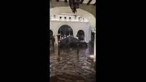 Floodwater wrecks luxury hotel amid severe thunderstorms