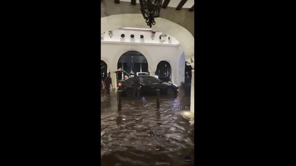 The Boca Raton Resort & Club experienced significant flooding on Sunday, Oct. 26, after heavy rainfall swept through South Florida. The hotel's lobby was temporarily closed for a few days to repair the damage. 