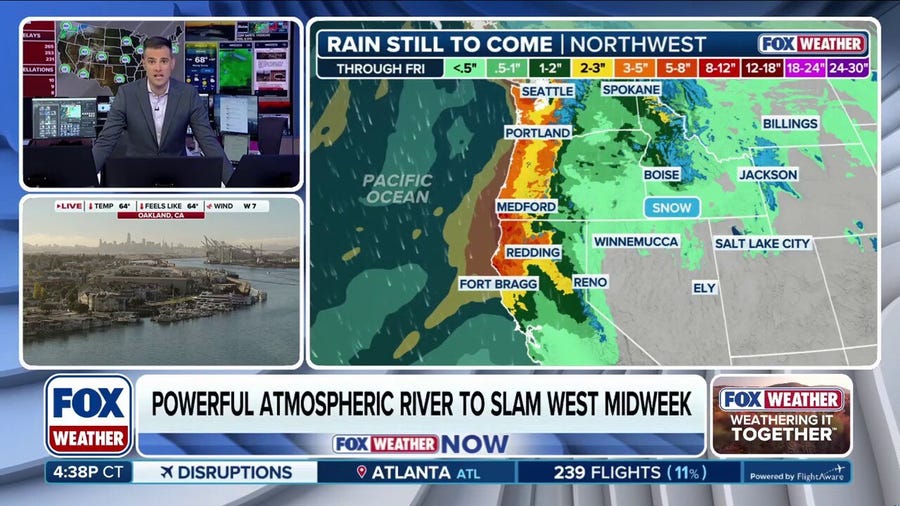 Atmospheric river expected to slam the Northwest U.S.