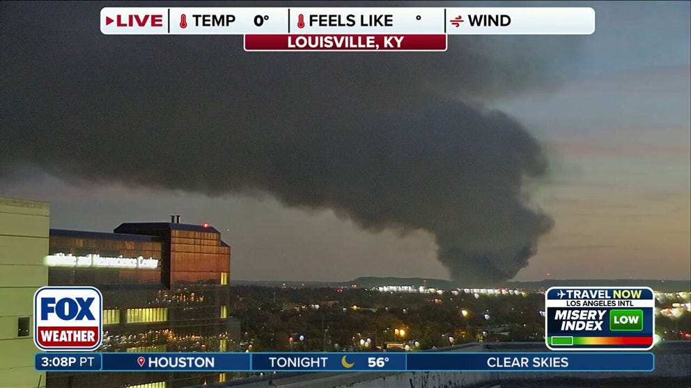 Smoke from the plane crash could be seen high in the sky and on radar. A UPS Airlines plane is reported to have crashed. 