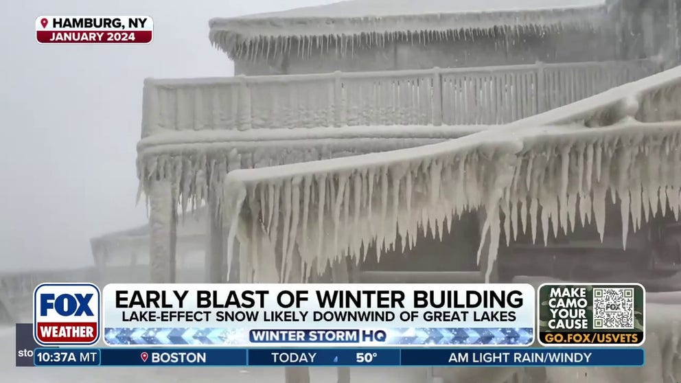 An early winter preview is forecast for the Upper Midwest, the Ohio Valley and the Northeast next week. Strong northwesterly winds will move over the relatively warmer waters of the Great Lakes, potentially generating lake-effect snow Monday into Tuesday. Snow is most likely along the eastern shores of Lake Michigan, Lake Erie and Lake Ontario. November marks the start of lake-effect snow across the Great Lakes.