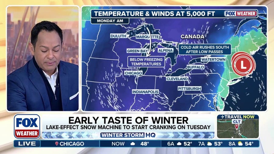 Early taste of winter to bring first snow to Great Lakes, Northeast