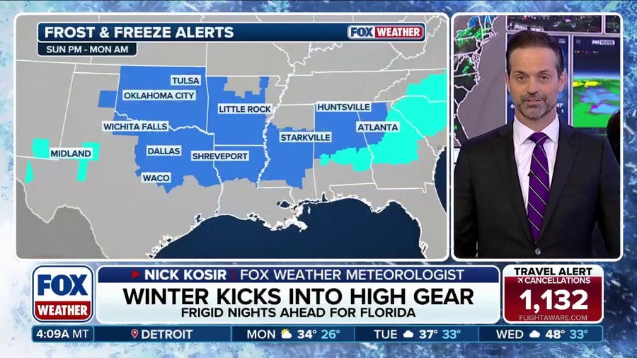 Southeastern US to see frigid temps as winter kicks into high gear
