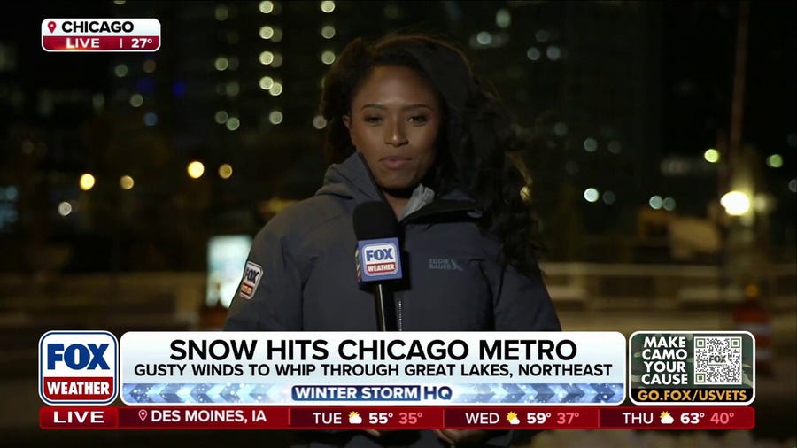 First snow of season for Chicago, as lake-effect snow blasts Midwest