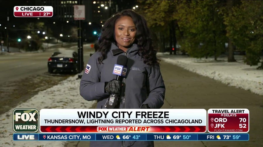 Chicago hit with early winter chill, snow