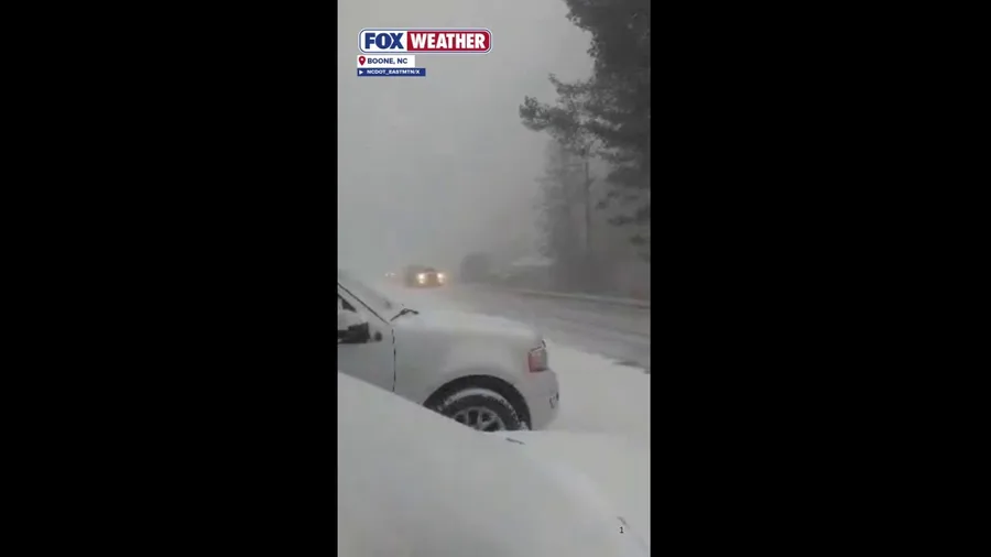 Snow created hazardous travel conditions in Western North Carolina Mountains