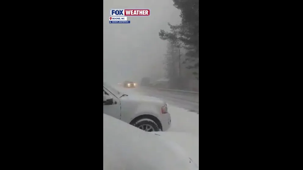 Snow created hazardous travel conditions Monday in Western North Carolina Mountains on State Route 194 near Boone.