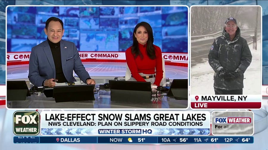 Lake-effect snow slams Great Lakes and Northeast