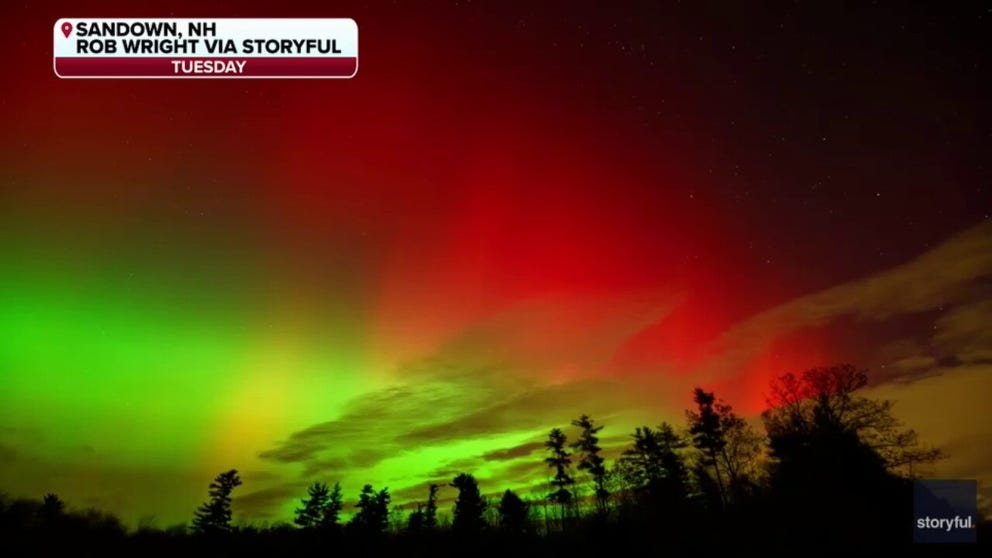 A dazzling display of Northern Lights over Sandown, NH