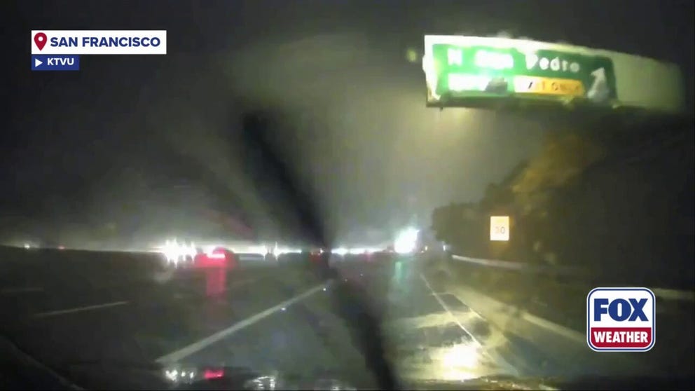 A powerful atmospheric river doused San Francisco morning commute with heavy rain Thursday morning.