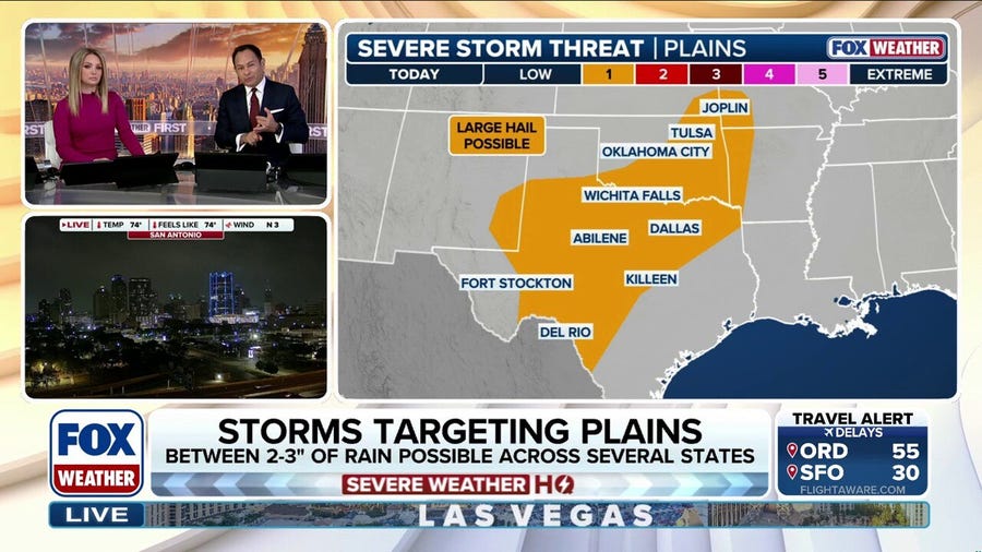 Powerful line of storms set to bring severe weather to Central and Southern Plains