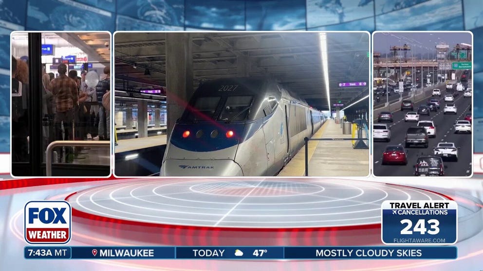 AAA predicts over 8% more people are turning to train travel over cars or planes this Thanksgiving compared to last year. Amtrak Senior PR Manager Jason Abrams joins FOX Weather to discuss: