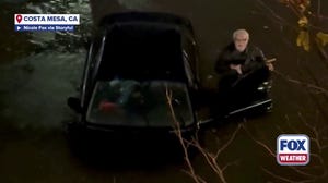 Heroic rescue caught on camera when a Vietnam War veteran became trapped in California floodwaters