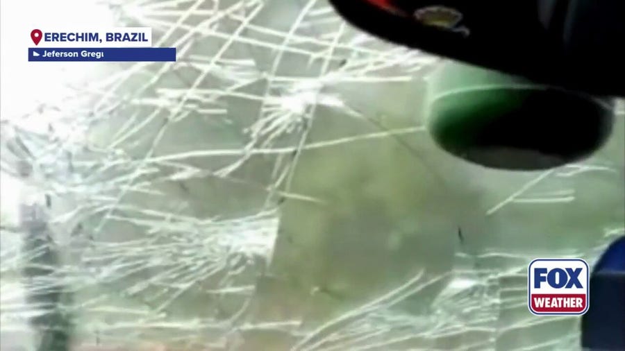 Residents in Brazil are pounded with hailstones strong enough to shatter windshields 