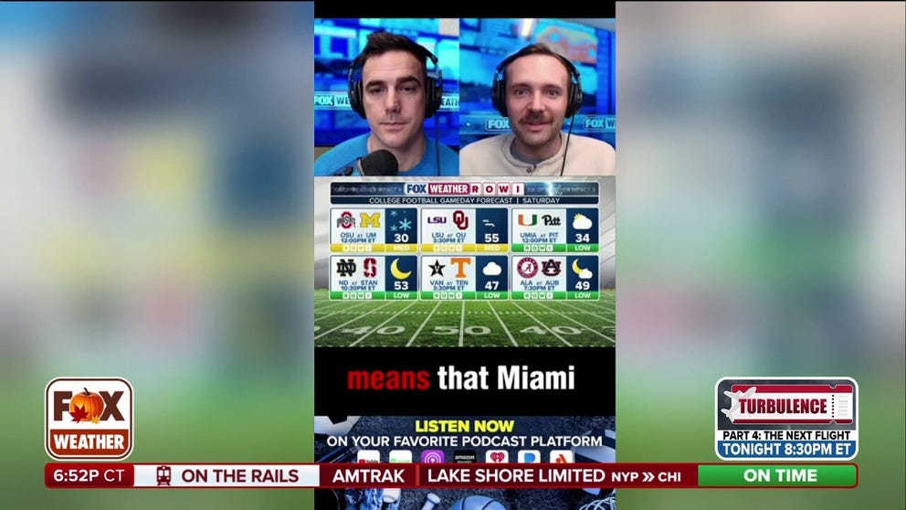 FOX Weather Meteorologist Steve Bender breaks down everything you need to know for the college football world and the risk of weather impacting upcoming games.