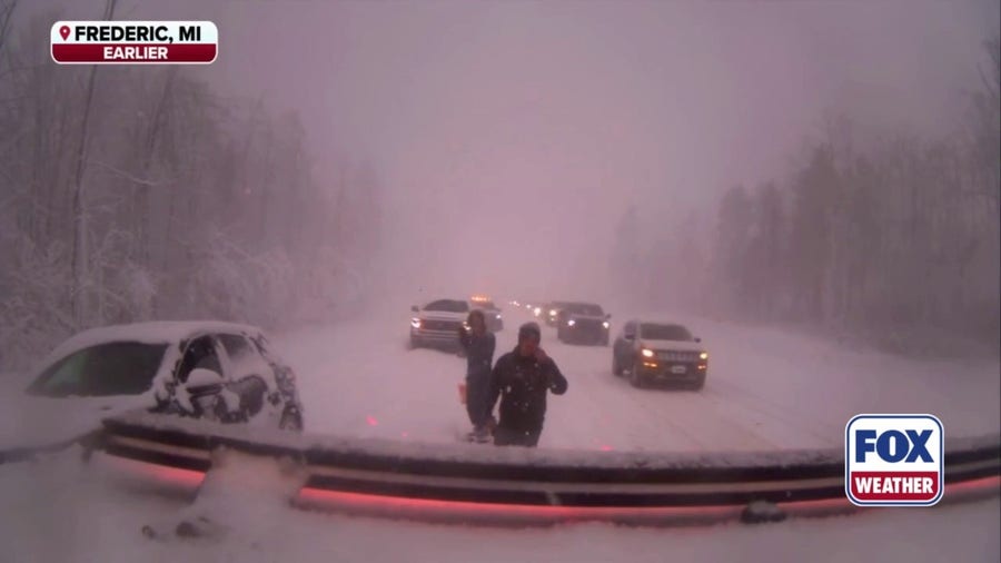 Exclusive FOX Weather Storm Tracker Brandon Copic rescues snow stranded drivers