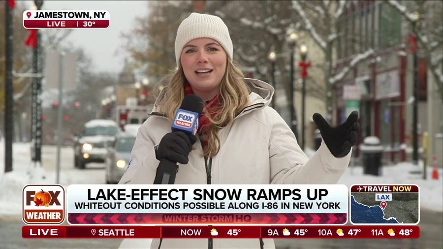 Lake-effect snow ushers in holiday spirit, amid dangerous travel conditions