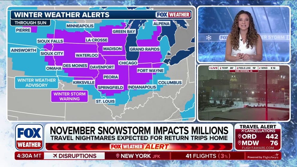 A snowstorm that has the potential to be historic across parts of the Midwest is already creating snow-covered roadways that are likely to be a nightmare for millions of people hitting the roads to return home from Thanksgiving plans this weekend. 